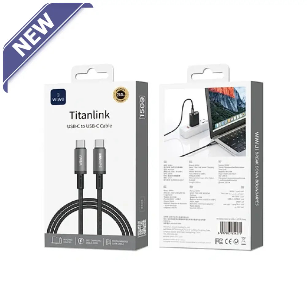 WiWU TITAN LINK Series 240W USB - C to USB C for Laptops Charging Cable Wi-CO58 C-C (1.5M)